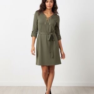 Michael Kors Olive Green Shift Dress – New With Tags size S